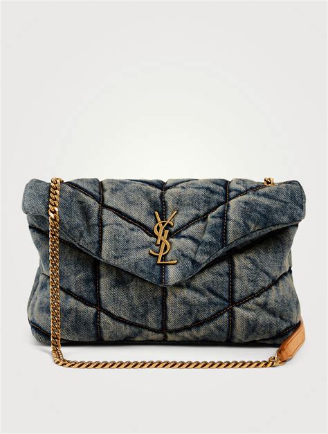 ysl cream puffer bag|YSL denim puffer.